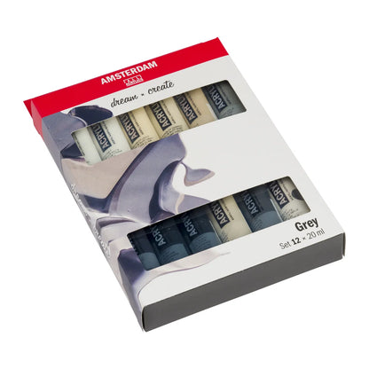 Royal Talens Amsterdam Acrylics Standard Series - 12 X 20 ML Grey Set