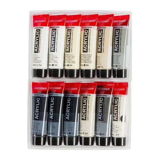 Royal Talens Amsterdam Acrylics Standard Series - 12 X 20 ML Grey Set