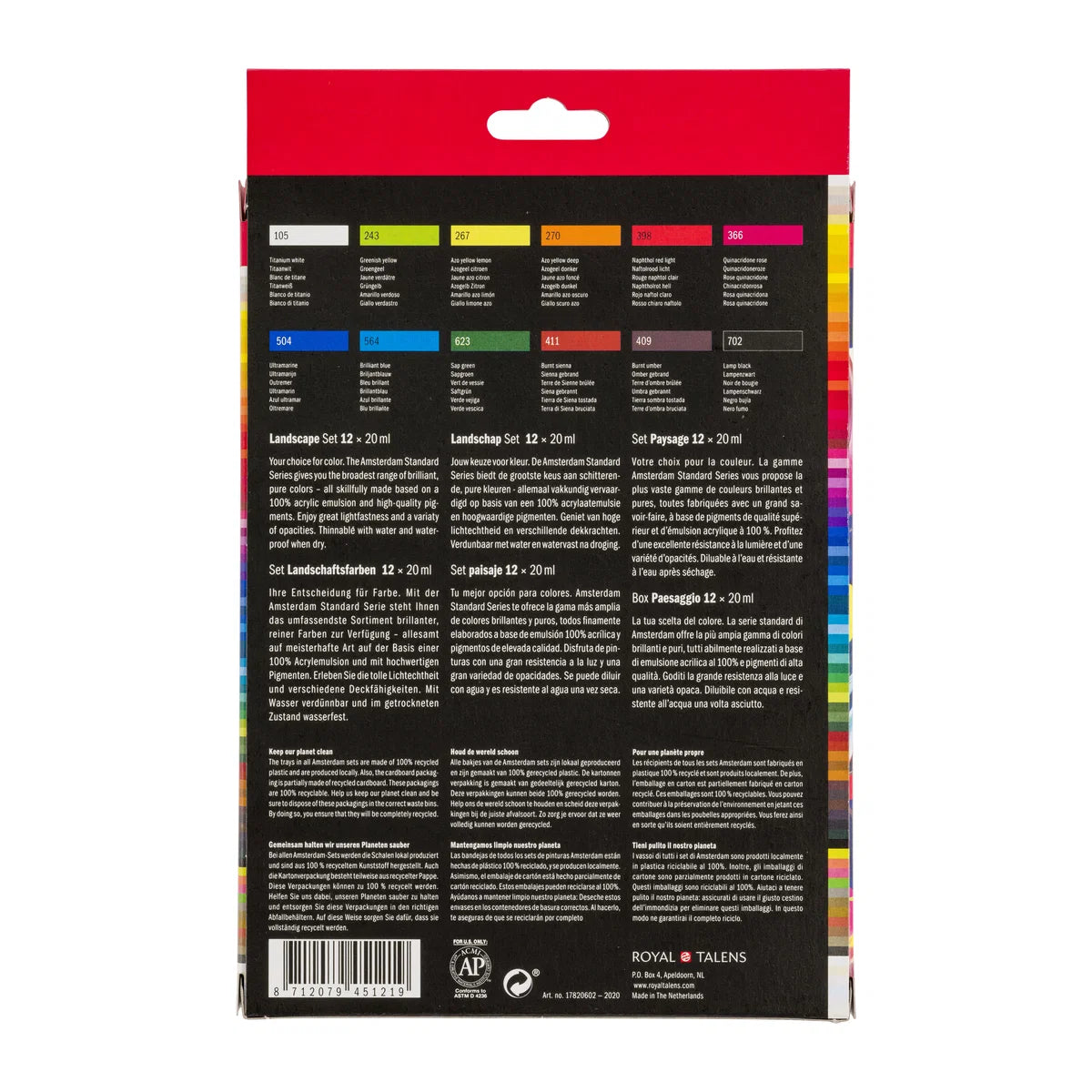 Royal Talens Amsterdam Acrylics Standard Series - 12 X 20 ML Landscape