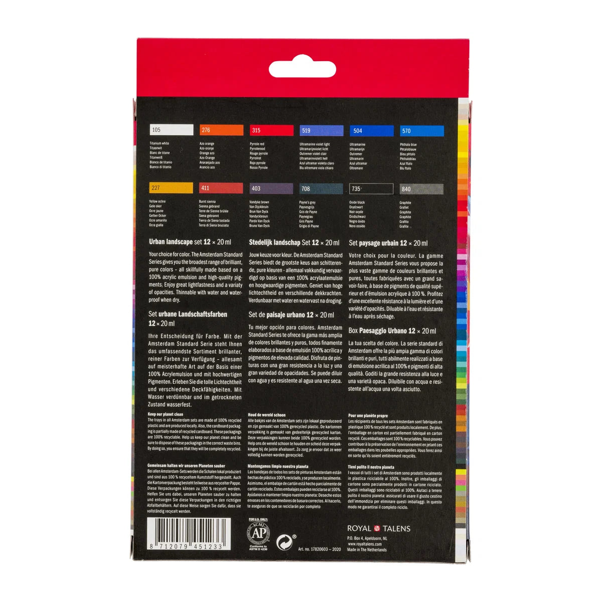 Royal Talens Amsterdam Acrylics Standard Series - 12 X 20 ML Urban Landscape Set