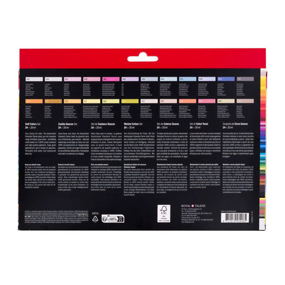 Royal Talens Amsterdam Acrylics Standard Series - 24 X 20 ML Soft Colors Set