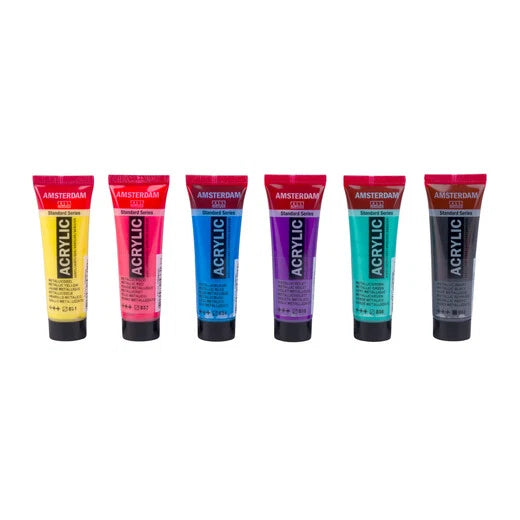 Royal Talens Amsterdam Acrylics Standard Series - 6 X 20 ML Colorful Metallic Set