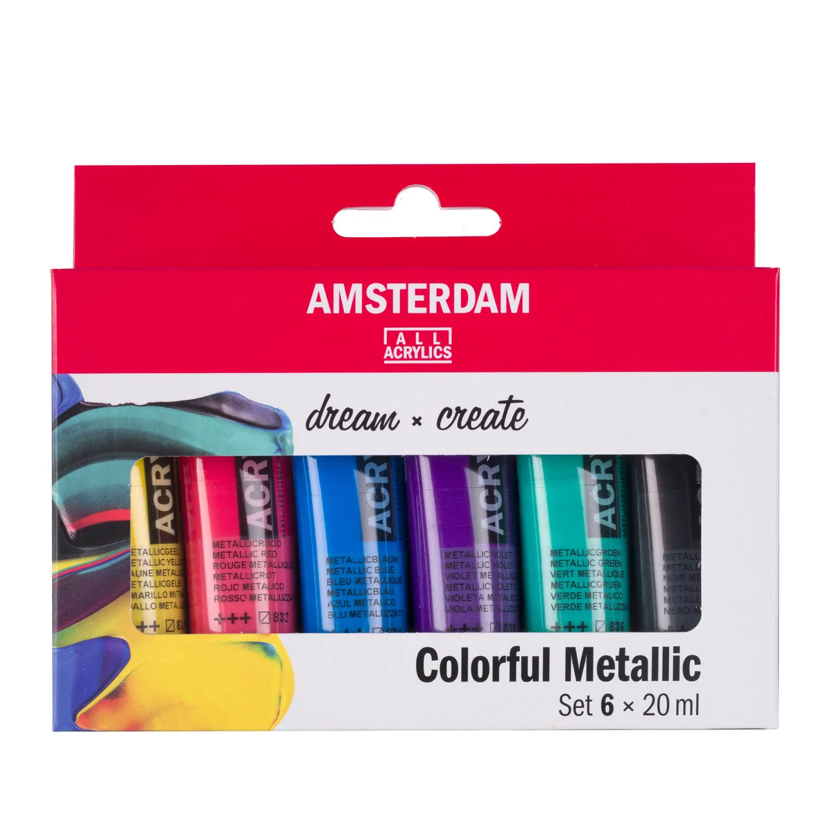 Royal Talens Amsterdam Acrylics Standard Series - 6 X 20 ML Colorful Metallic Set