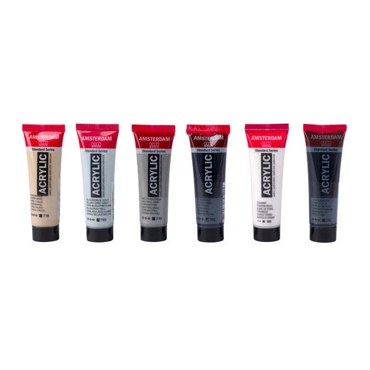 Royal Talens Amsterdam Acrylics Standard Series - 6 X 20 ML Grey Mixing Set