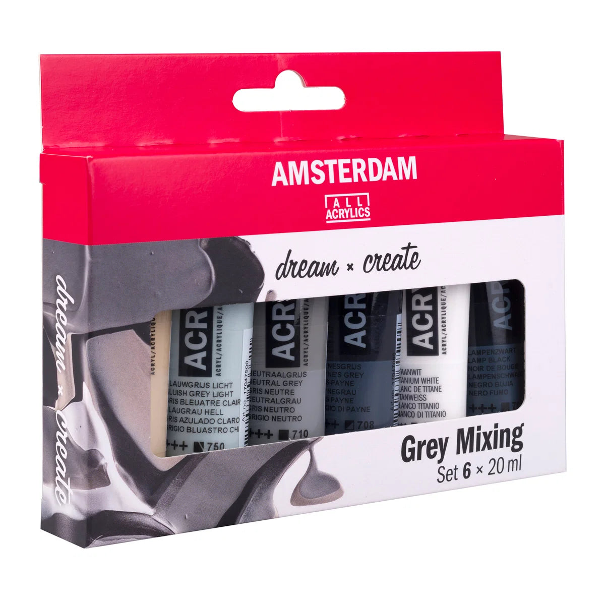 Royal Talens Amsterdam Acrylics Standard Series - 6 X 20 ML Grey Mixing Set