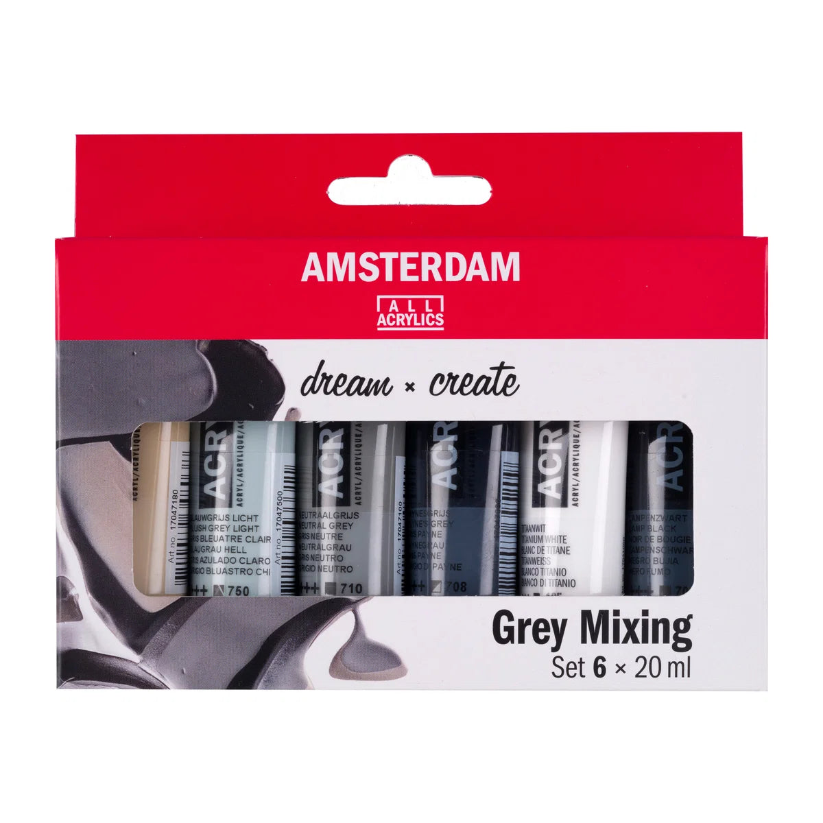 Royal Talens Amsterdam Acrylics Standard Series - 6 X 20 ML Grey Mixing Set