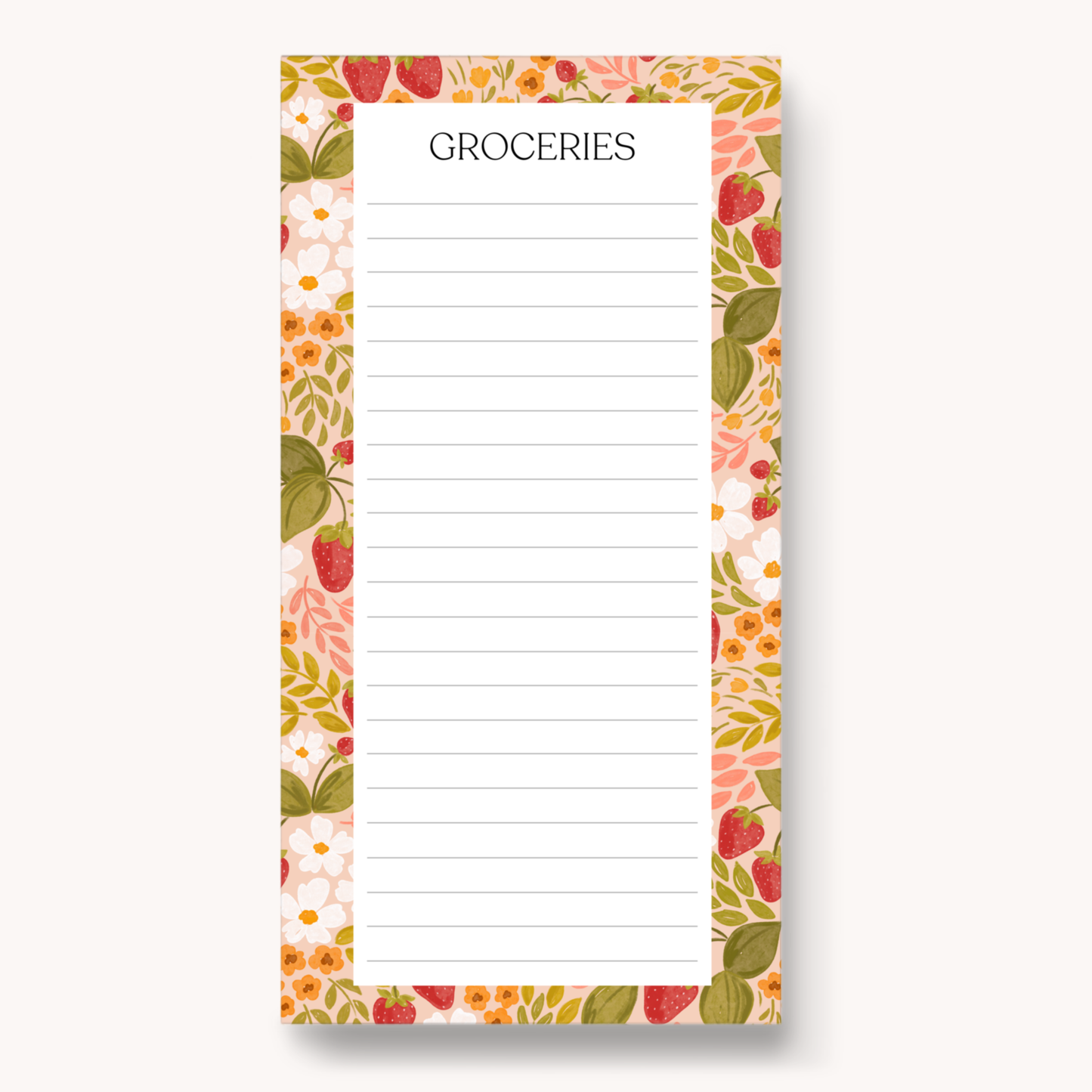 Floral Magnetic Grocery Notepad