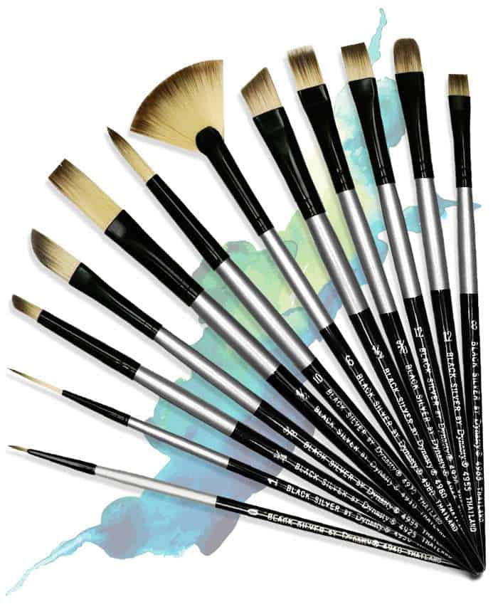 Dynasty Black Silver Brush - 8 Round