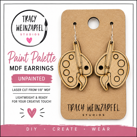 Paint Palette MDF Earrings – Unpainted