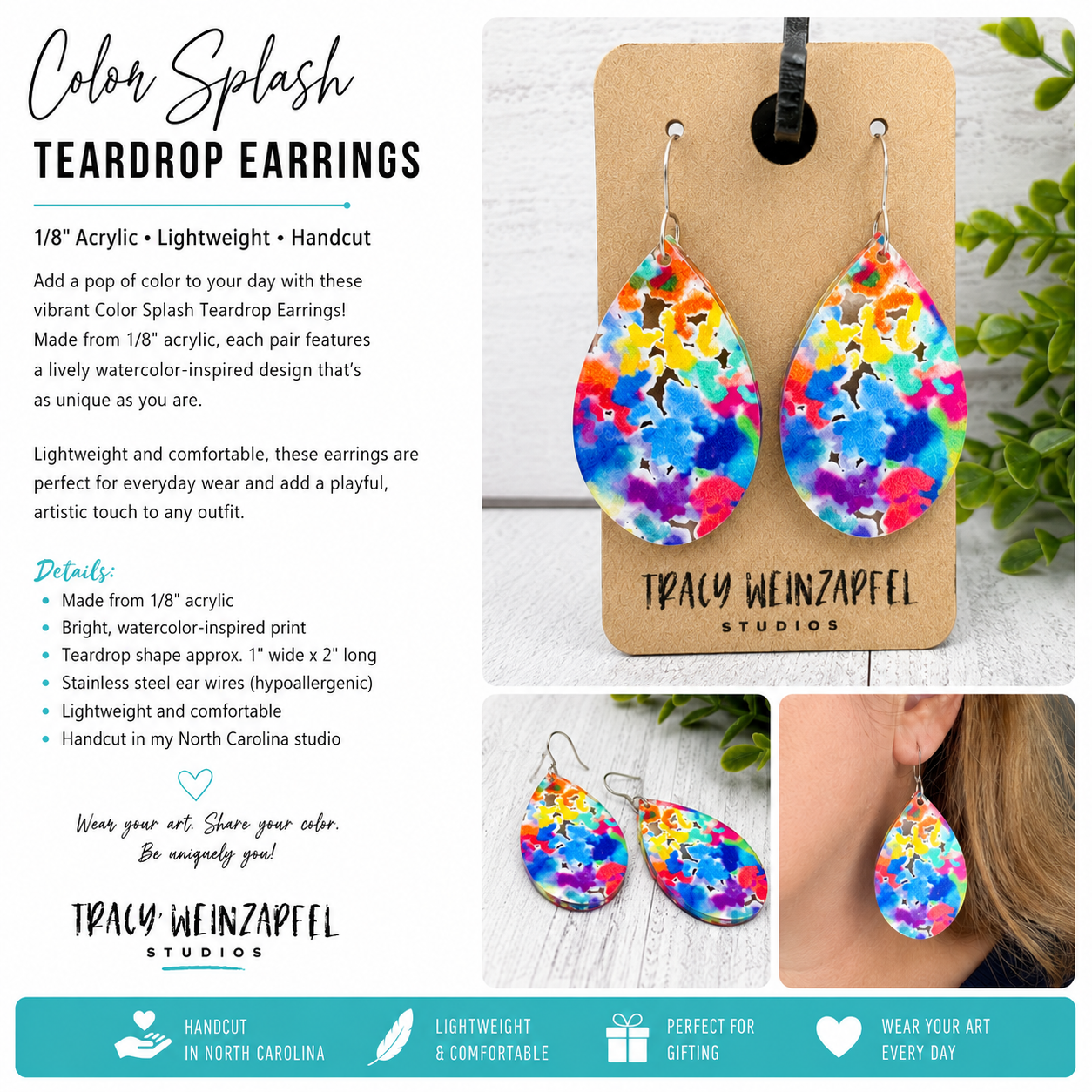 Teardrop Acrylic Earrings