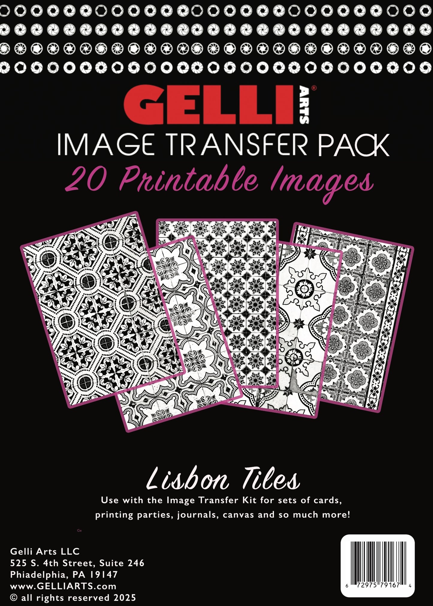 Gelli Arts Lisbon Tiles (5 designs, 20 images per pack)