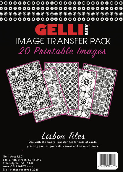 Gelli Arts Lisbon Tiles (5 designs, 20 images per pack)