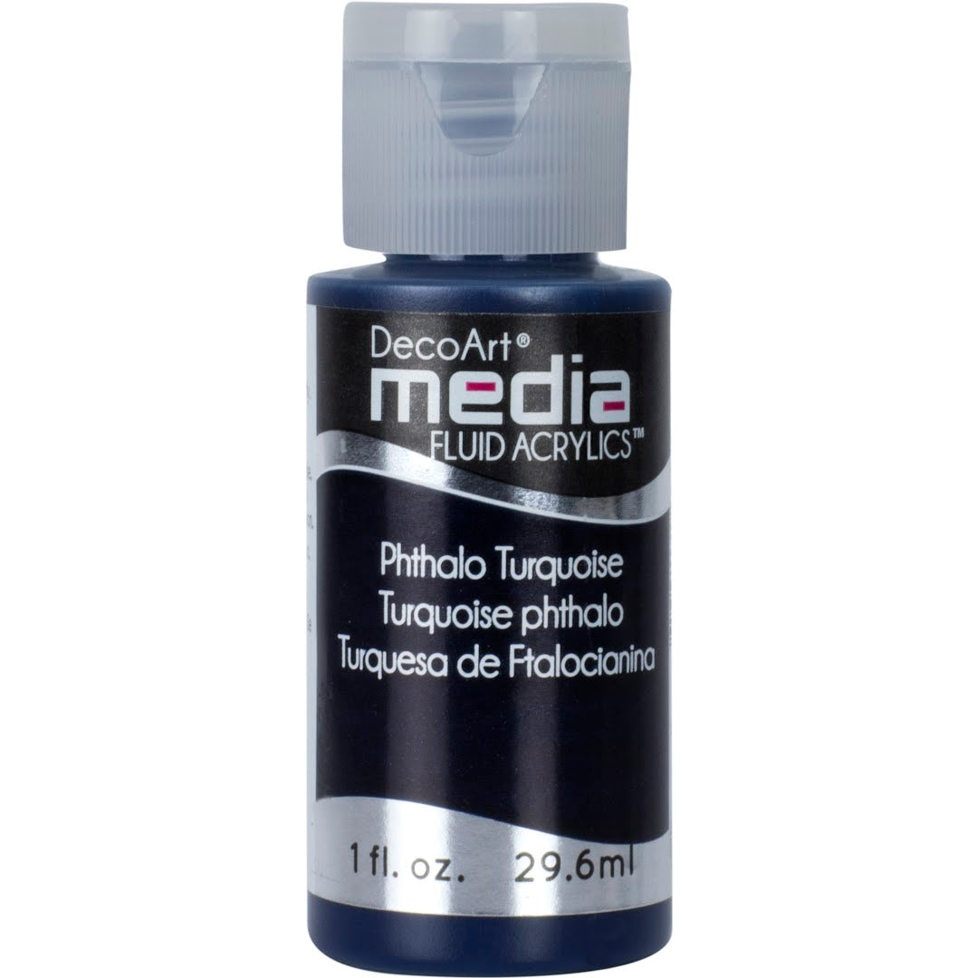 DecoArt Media Fluid Acrylics - Phthalo Turquoise (Series 3)
