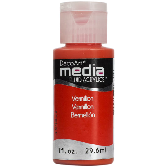 CLEARANCE (Color Discontinued) - DecoArt Media Fluid Acrylics - Vermilion