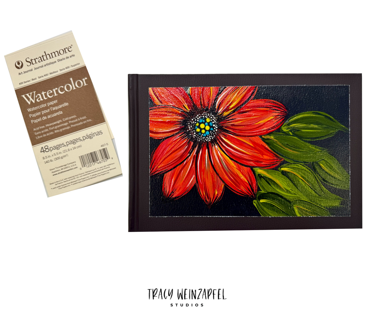 Watercolor Journal - Original cover hand-painted by Tracy Weinzapfel—each journal is one of a kind.