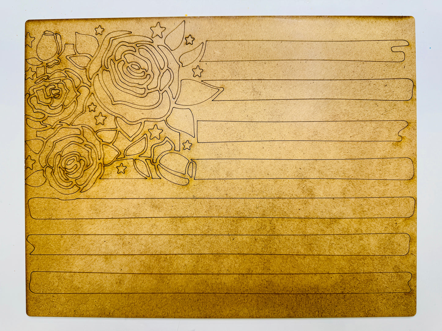 Red, White & Bloom Mixed Media Surface – 9" x 12"