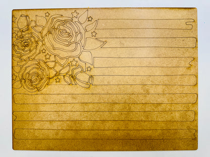 Red, White & Bloom Mixed Media Surface – 9" x 12"