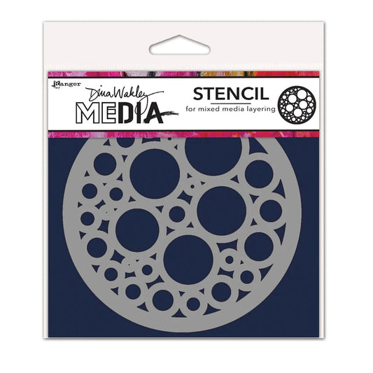 Dina Wakley Media Stencil Bubbles Coaster