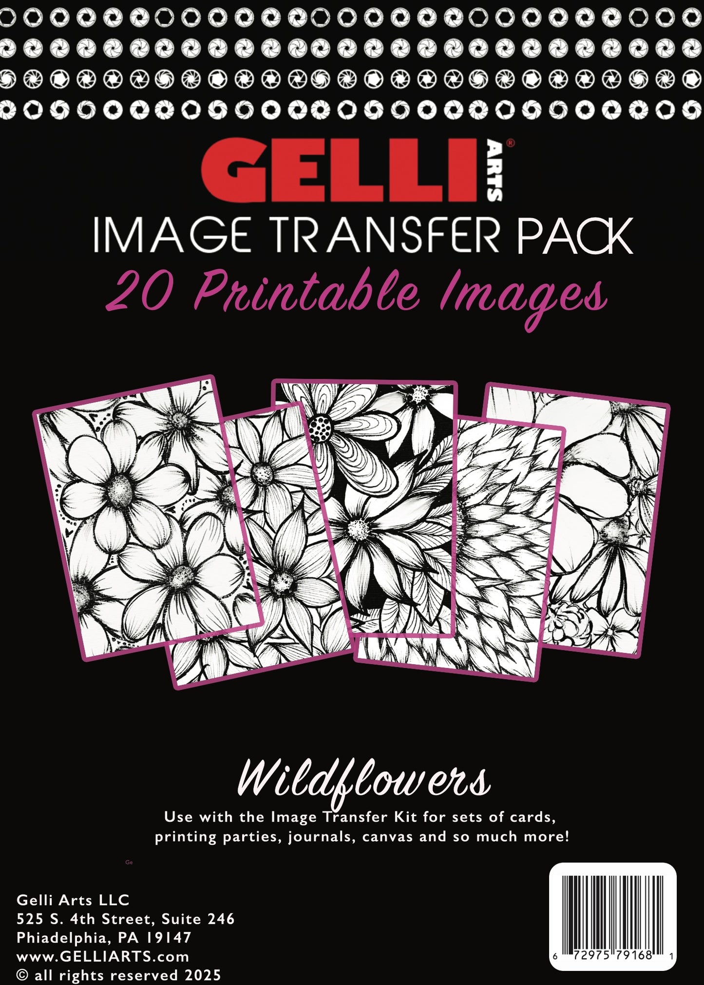 Gelli Arts Wildflowers (5 designs, 20 images per pack) - Tracy Weinzapfel Designed!
