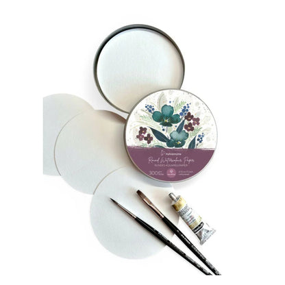 Hahnemuhle Round Watercolour Paper in Metal Tin