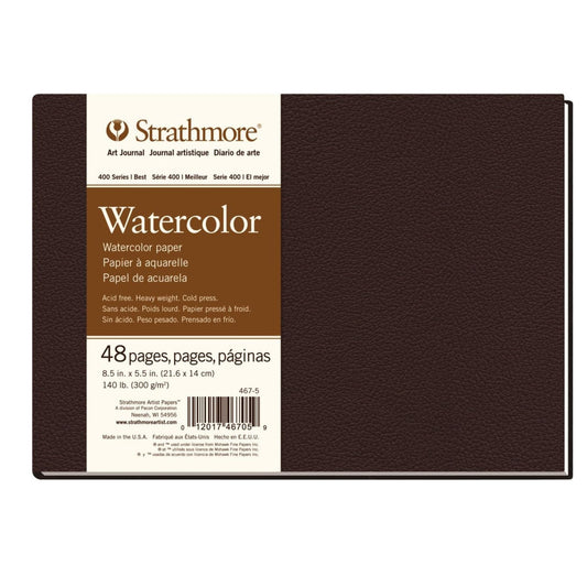 Strathmore 400 Hardcover Series Watercolor Art Books 8.5 X 5.5 - 24 Sheets (48 pages)