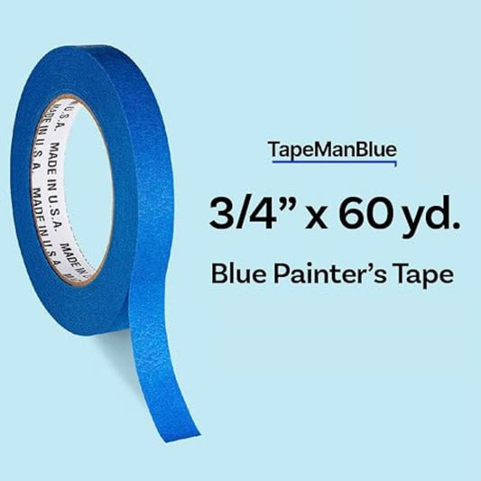 Blue Painter's Tape 3/4 Inches x 60 Yards - 1 Roll