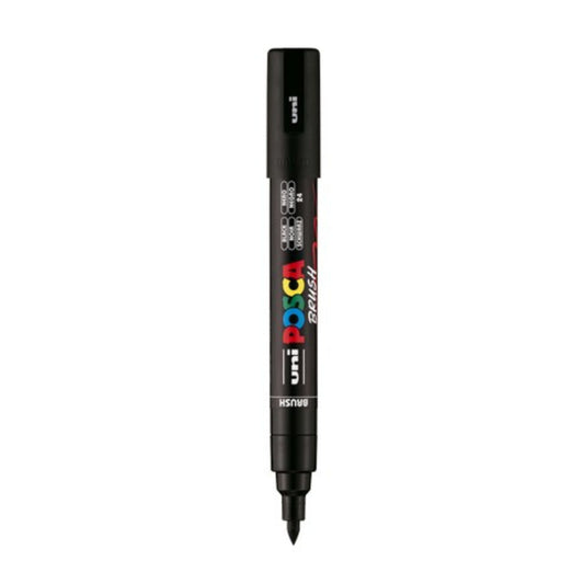 POSCA PC-5BR Acrylic Paint Marker Brush Tip - Black