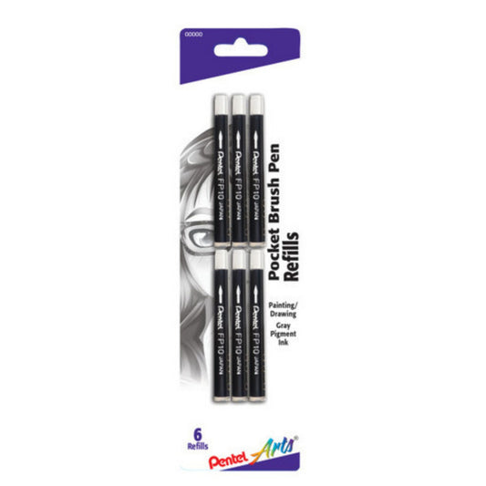 Pentel Pocket Brush Refills - 6 Pk