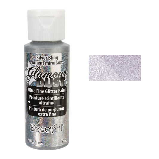 DecoArt Glamour Dust Glitter Paint 2oz -Silver Bling
