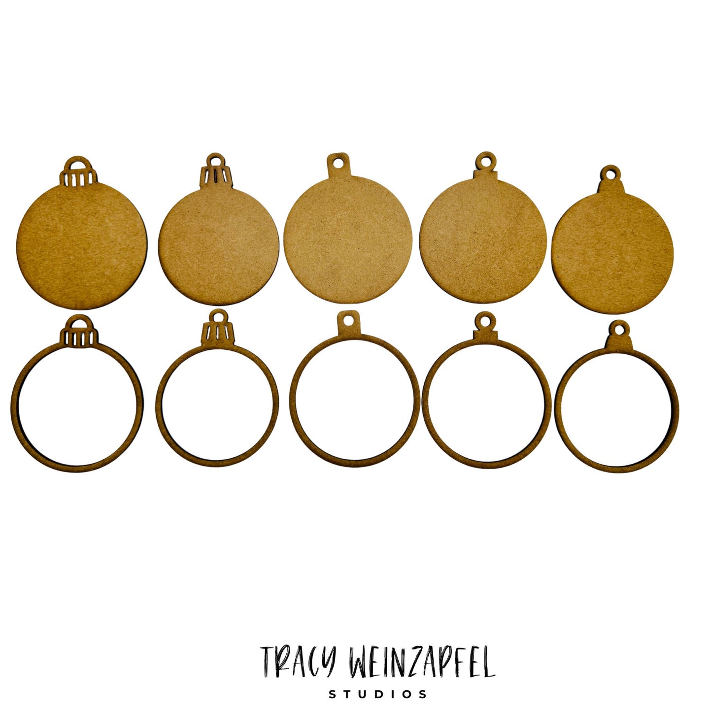 Layered Framed Ornament Set – 10 Piece 1 1/8" MDF