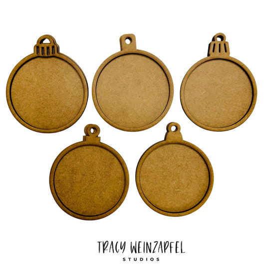 Layered Framed Ornament Set – 10 Piece 1 1/8" MDF