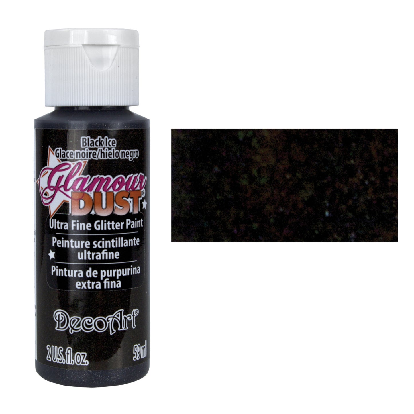 DecoArt Glamour Dust Glitter Paint 2oz - Black Ice