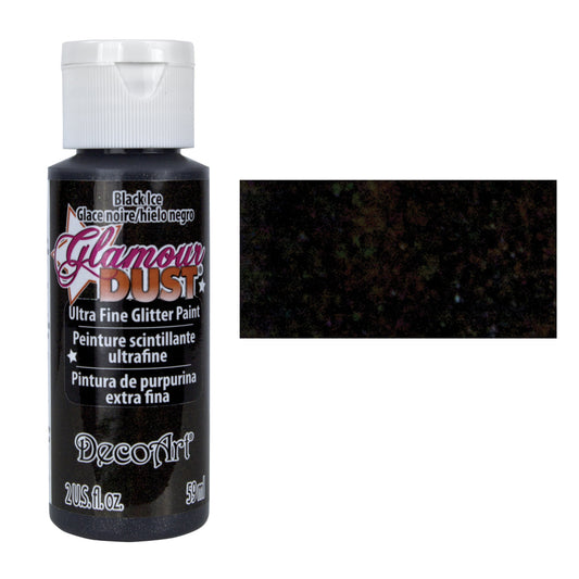 DecoArt Glamour Dust Glitter Paint 2oz - Black Ice