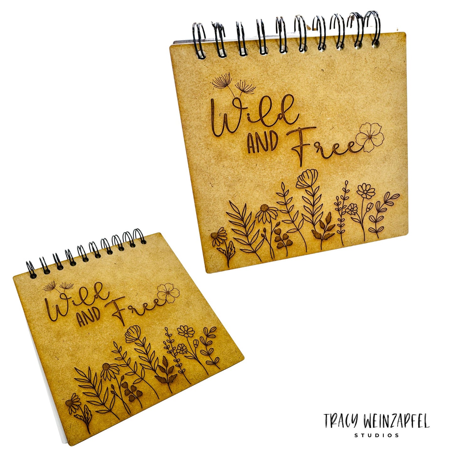 Wild & Free 6x6 Art Journal – MDF Cover wtih Watercolor Pages