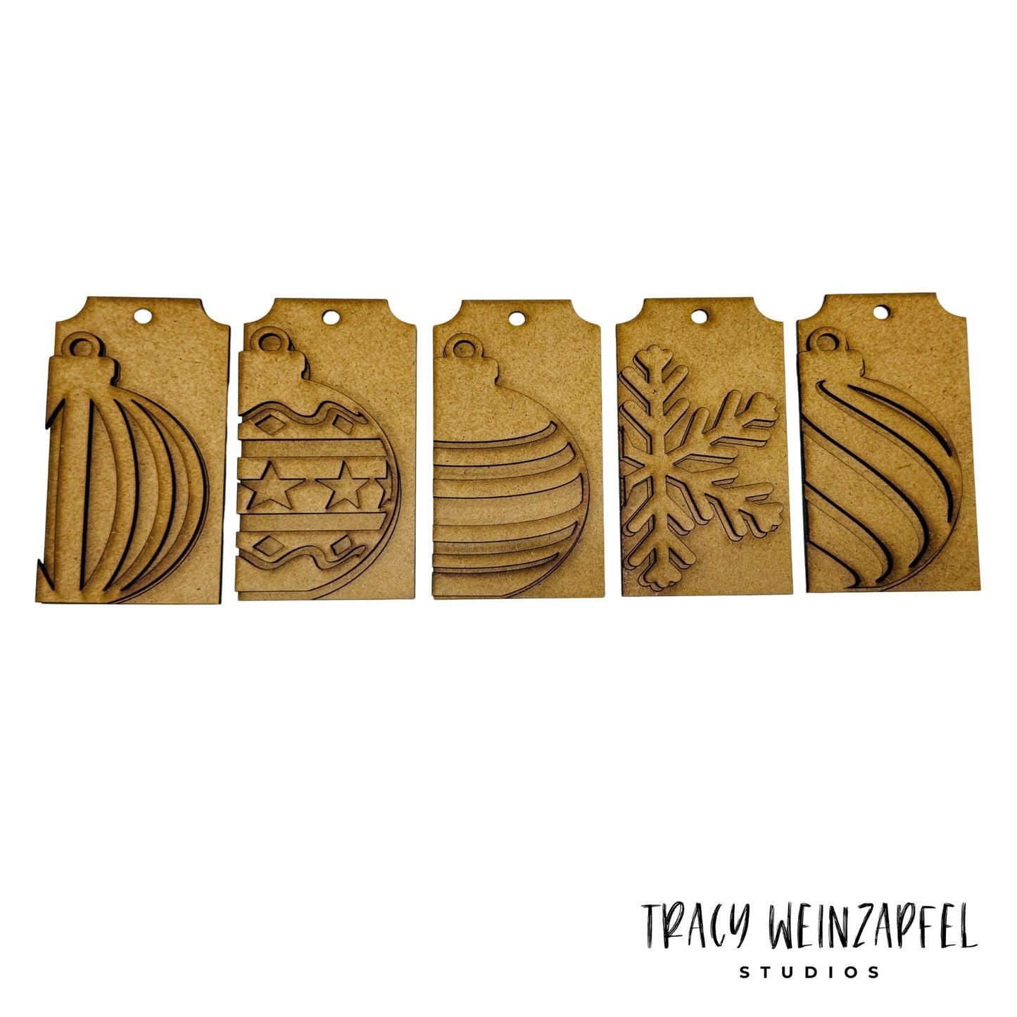 Holiday Layered Ornament Set – Set of 5 - 1/8" MDF