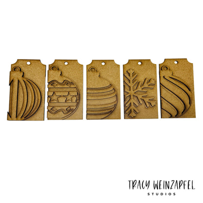 Holiday Layered Ornament Set – Set of 5 - 1/8" MDF