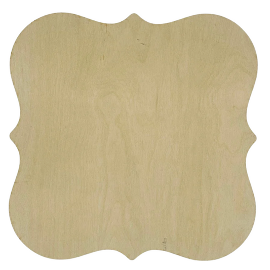Scallop Edge 11.5" X 11.5" 1/8" Birch Square Plaque