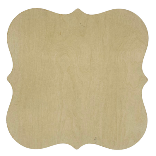 Scallop Edge 10.5" X 10.5" 1/8" Birch Square Plaque