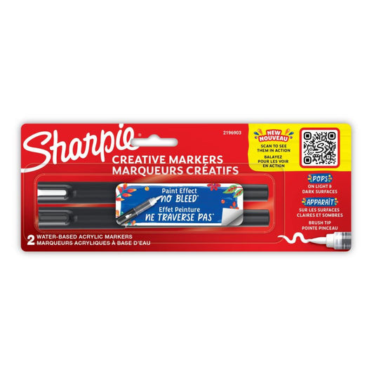 Sharpie Creative Brush Tip Markers 2/Pkg - Black/White