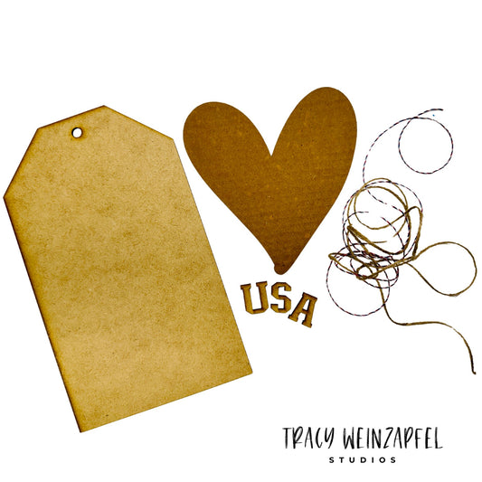 Patriotic Tag Sign Kit - 7 x 10 X 1/" MDF