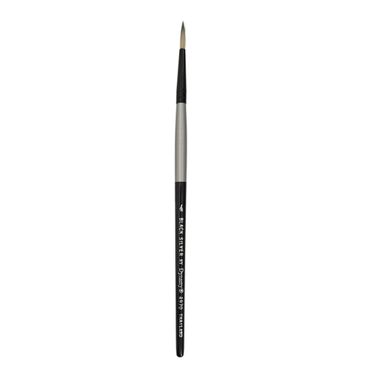 Dynasty Black Silver Brush - 4 Round