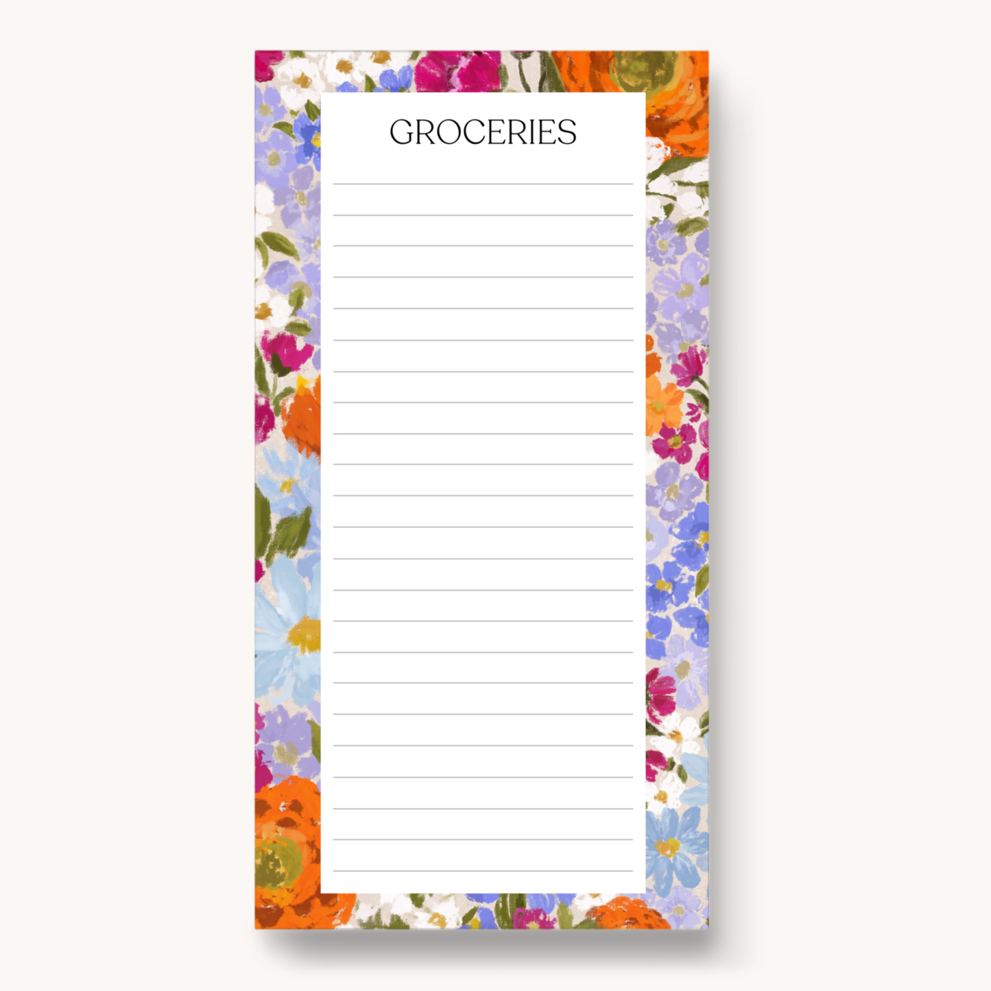 Floral Magnetic Grocery Notepad