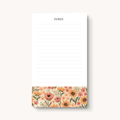 Floral Lined Notepad
