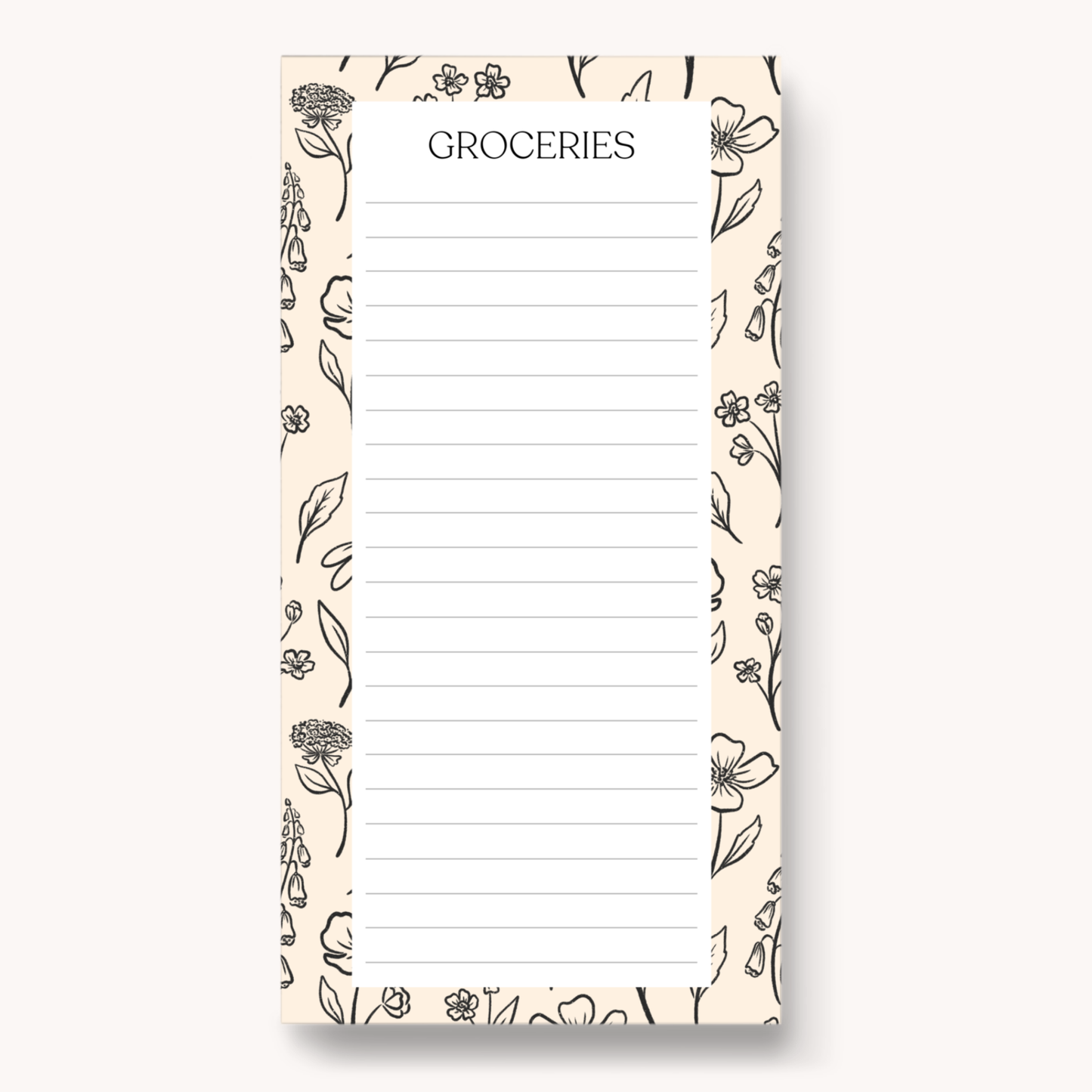 Floral Magnetic Grocery Notepad