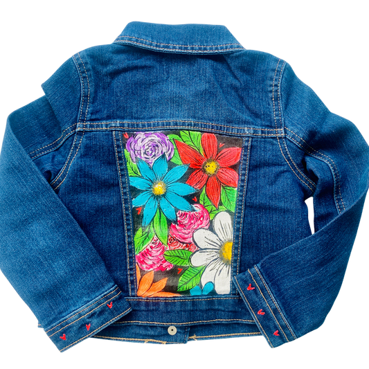 Hand Painted Toddler Jean Jacket - 5T