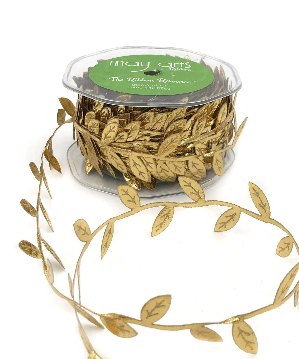 Gold Classic Cutout Leaf Ribbon Trim - 1 Yard