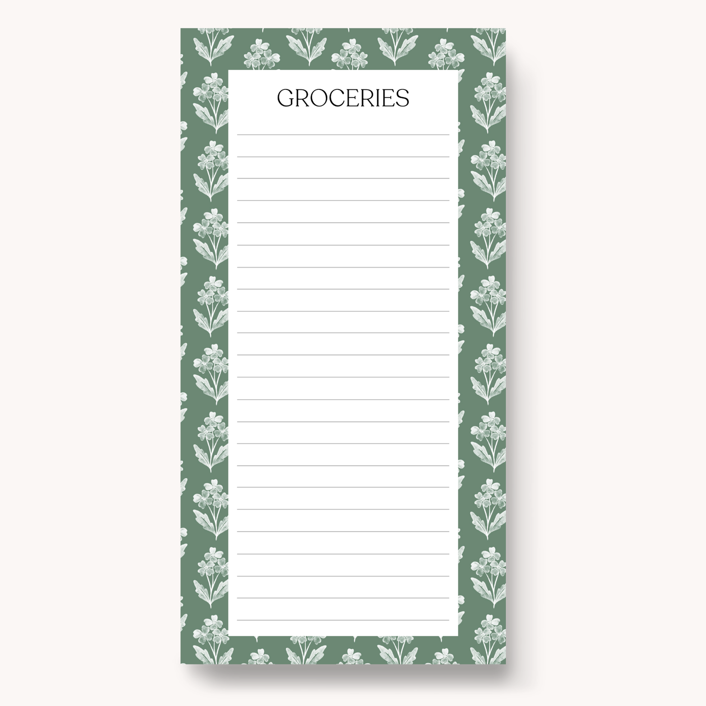 Floral Magnetic Grocery Notepad