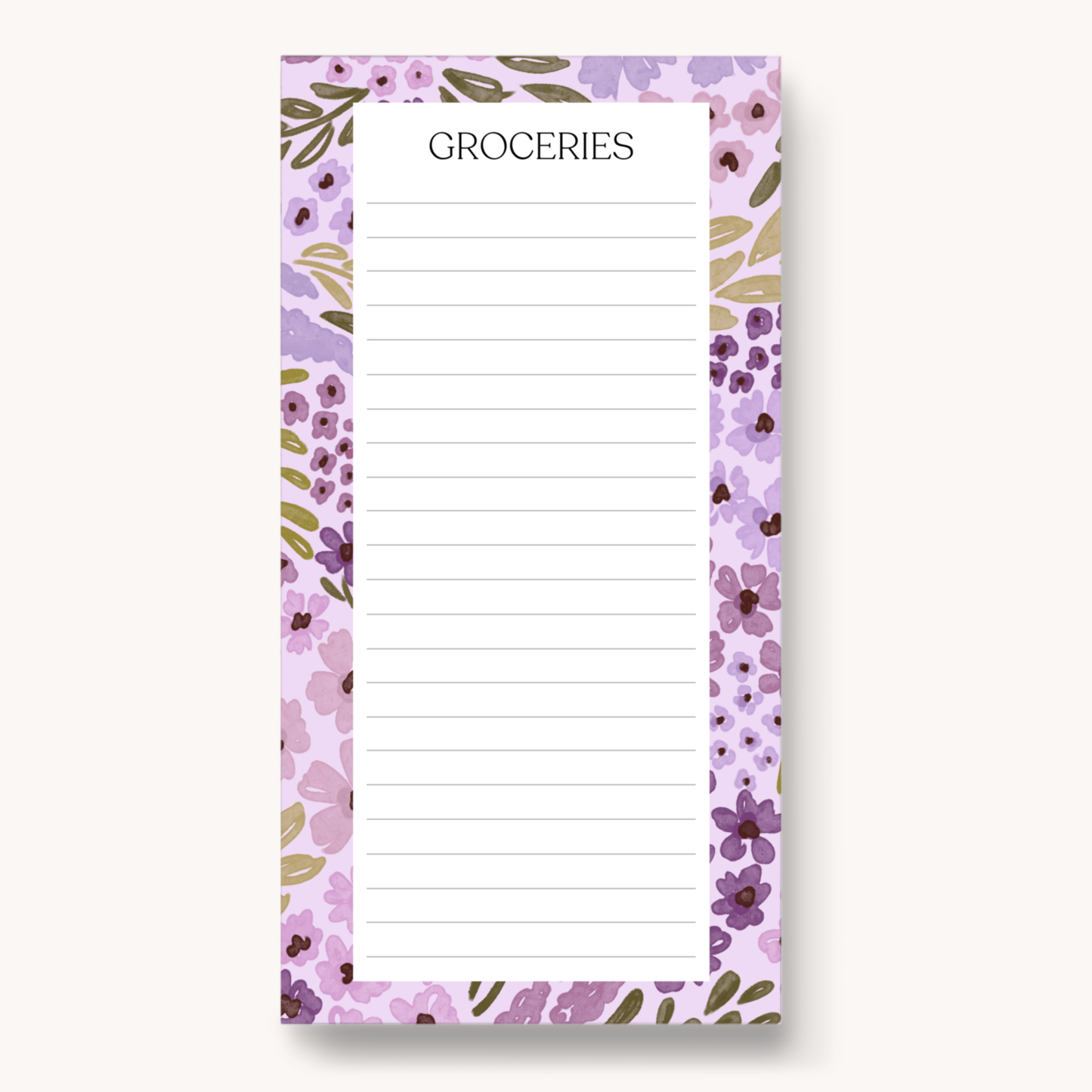 Floral Magnetic Grocery Notepad