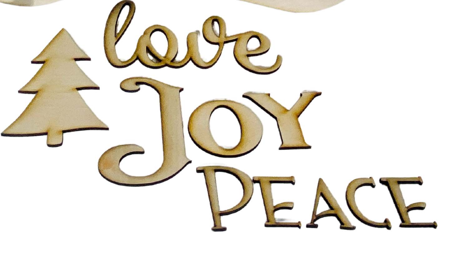 Joy Peace or Love Sign with Stand - Unfinished