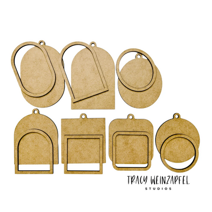 Framed Ornament Shapes – Mixed Media Craft Set of 7